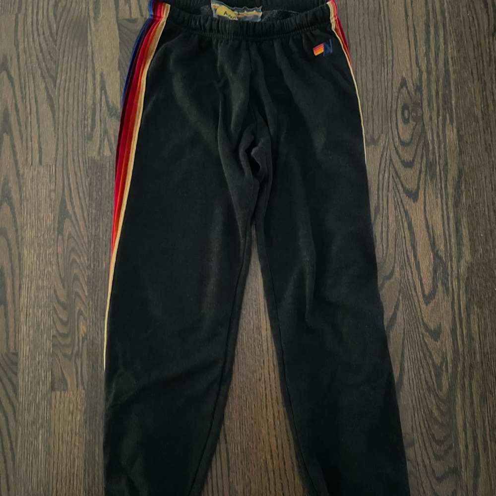 Black aviator nation sweatpants